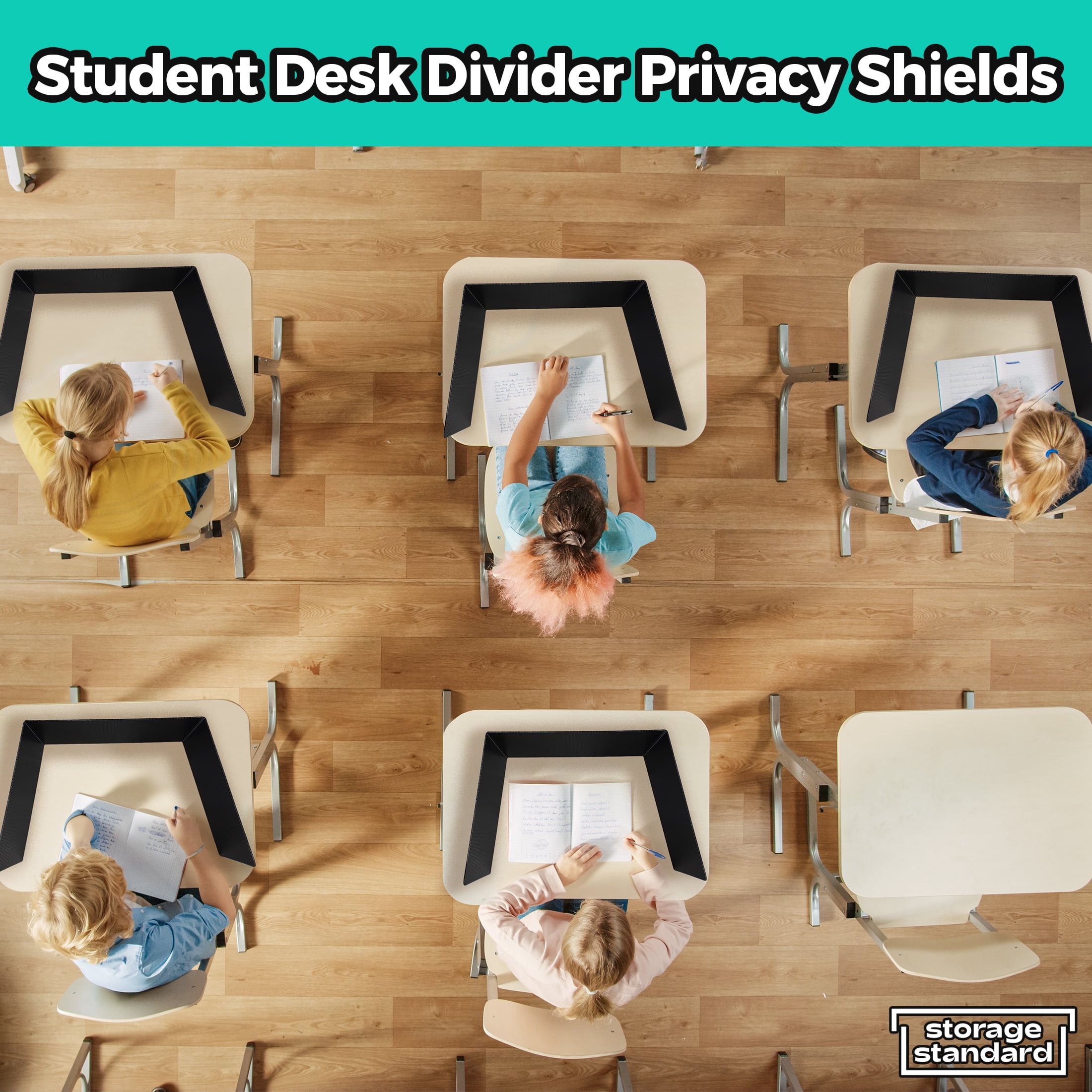 Storage Standard Student Desk Dividers Classroom Privacy Desktop Partition 22 Pack Black