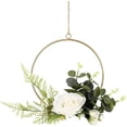 thumbnail image 2 of Elegante corona de hojas de eucalipto, con la misma estética de las flores reales para decoración de interiores y exteriores, el aro de flores colgante de metal garantiza la durabilidad, ideal para, 2 of 6