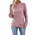 thumbnail image 3 of Womens Long Sleeve Shirts Tops Button Casual Blouses Pullover Tunic Winter Fashion Clothes Pink S, 3 of 9