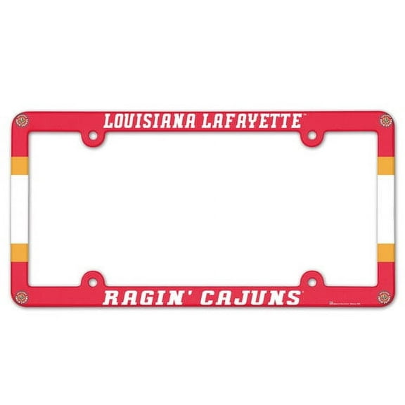 Louisiana Ragin Cajuns Full Color Plastic License Plate Frame NEW! 6x12 Inches
