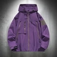 thumbnail image 2 of Chaqueta cortavientos morada para hombre con capucha, ropa de otoño, chaquetas impermeables para exteriores, abrigos para senderismo y trekking, 2 of 5