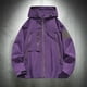 thumbnail image 2 of Chaqueta cortavientos morada para hombre con capucha, ropa de otoño, chaquetas impermeables para exteriores, abrigos para senderismo y trekking, 2 of 5