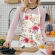 thumbnail image 2 of Claswcalor Delantal de flores rosas con bolsillos Delantal floral para cocinar Delantal de cocina de rosas de acuarela para mujer Delantal con pechera ajustable impermeable, 2 of 5