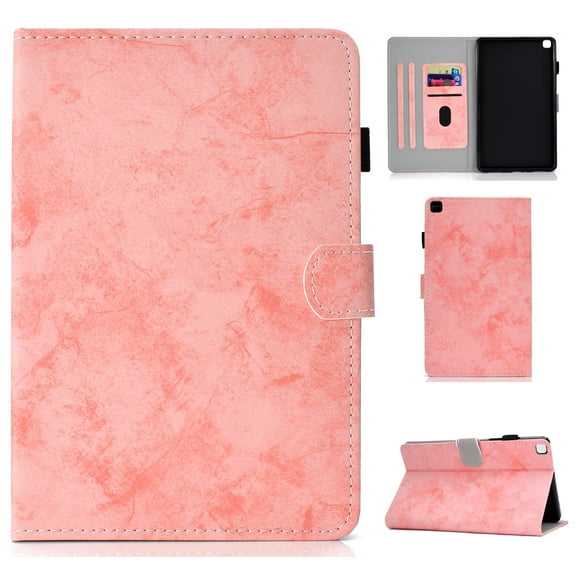 SM-T220/T225 Case and Cover, Galaxy Tab A7 Lite Case 2021 Released, Allytech Slim Painted PU Leather Shockproof Folio Stand Case with Card Slots for Samsung Galaxy Tab A7 Lite 8.4", Pink