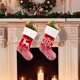 thumbnail image 2 of Medias de Navidad de felpa, decoraciones para colgar de vacaciones para la chimenea de árbol de Navidad, copo de nieve Feliz Sencillez, 2 of 5