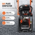 thumbnail image 2 of Compactador de placa VEVOR, motor de gas de 2.8 HP 78.5CC 5,250 VPM, 1,920 lbs Force Tamper de compactación vibratoria con placa de 18.7 x 11.8 pulgadas para pasarelas, patios, asfalto, 2 of 9