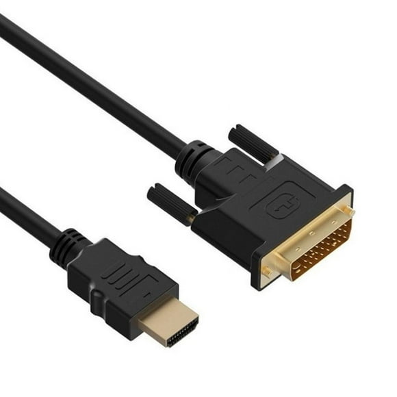 DVI to HDMI Cable, HDMI Male to DVI-D Male Bi-Directional Adapter Cable, HDMI to DVI-D 24+1 High Speed Cable Support 1080P HD for Raspberry Pi, Roku, Xbox One, PS5, Blue-ray,1.8m