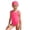 Hot Pink, variant on Swimsuit Girls Girls Solid Color Swimsuit Set With Matching Cap Comfortable Bathing Suit For Swimming Pool And Beach