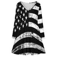 thumbnail image 3 of American Flag Black And White Long Sleeve Dresses For Women Vintage Elegant Party Dress Oversized V-neck Dress S-8XL, 3 of 7