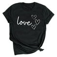 thumbnail image 2 of Patlollav Women Tees Under $10, Valentine'S Day Tops for Women's Love Love Print T-Shirt Round Neck Short Sleeve Blouses Shirts, 2 of 6