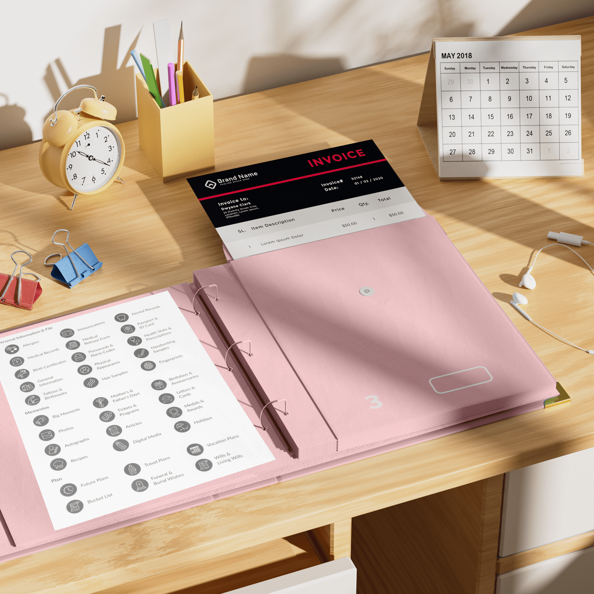 Important Document Organizer with Labels for Home, School, Office Use（1pcs）
