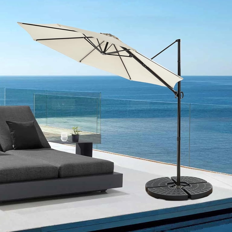 cobana offset patio umbrella base In-Ground The plates are designed to be easy to install and remove COBANA Cantilever Offset Patio Umbrella