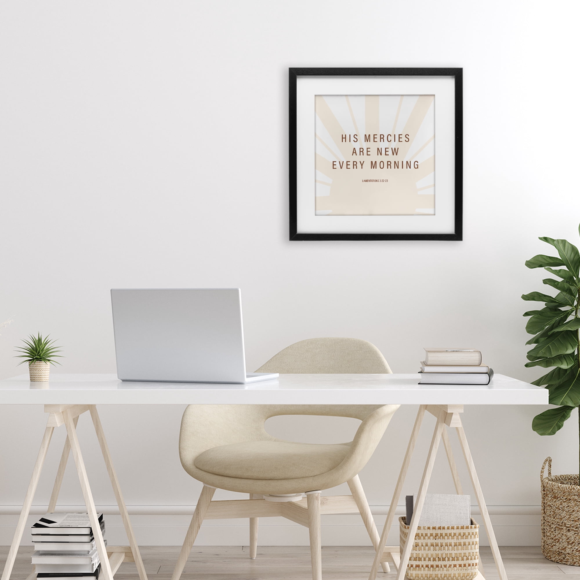 Stupell Industries His Mercies Are New Black Framed Print Under Glass, design by SD Graphics Studio
