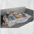 thumbnail image 6 of Letter B Soft Flannel Fleece Throw Blanket, Romantic ABC Sign with Fresh Spring Blossoms Colorful Feminine Alphabet Design, Cozy Plush for Indoor and Outdoor Use, 60" x 80", Multicolor, by Ambesonne, 6 of 6