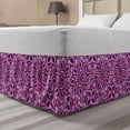 thumbnail image 1 of Floral Bed Skirt, Trippy Flower Motif with Modern Lace Effects and Dots Victorian Swirls Print, Elastic Bedskirt Dust Ruffle Wrap Around for Bedding Decor, 4 Sizes, Magenta Pink Plum, by Ambesonne, 1 of 2