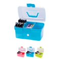 thumbnail image 3 of PENGXIANG Art Craft 2 Layer Storage Case Box Makeup Plastic Portable Collection New Blue S  27*17*17cm, 3 of 8