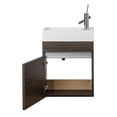 thumbnail image 5 of Cutler Kitchen and Bath Piccolo 18" Space Saver Wood Bathroom Vanity in Walnut, 5 of 6