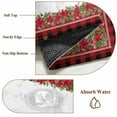 thumbnail image 2 of Christmas Poinsettia Round Rug 5ft Washable Circle Kitchen Rugs Non Slip Xmas Botanical Pine Cones Red Plaid Large Area Rug Indoor Floor Carpet for Bedroom Living Room Home Office Dining Room Nursery, 2 of 8