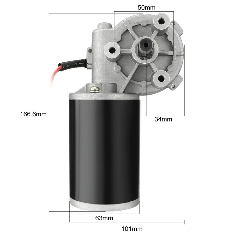 Reversible Worm Gear Motor – 12V, 50 RPM, 8mm Shaft, For DIY Projects