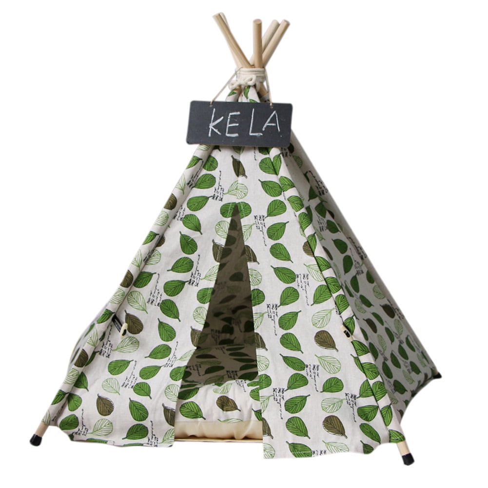jtxqy Pet Teepee Dog Cats Rabbits Bed Canvas Portable Pet Tents Houses with Cushion