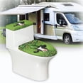thumbnail image 6 of HELLHERO Clover and Cow Pattern Round Toilet Lid Dust Cover & 2 Pack Toilet Bowl Cover & Soft for Bathroom Home, 6 of 8