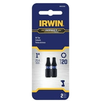 Irwin IWAF31TX202 Insert Bit, T20 Drive, Torx Drive, 1/4 in Shank, Hex Shank, 25 mm L, Steel