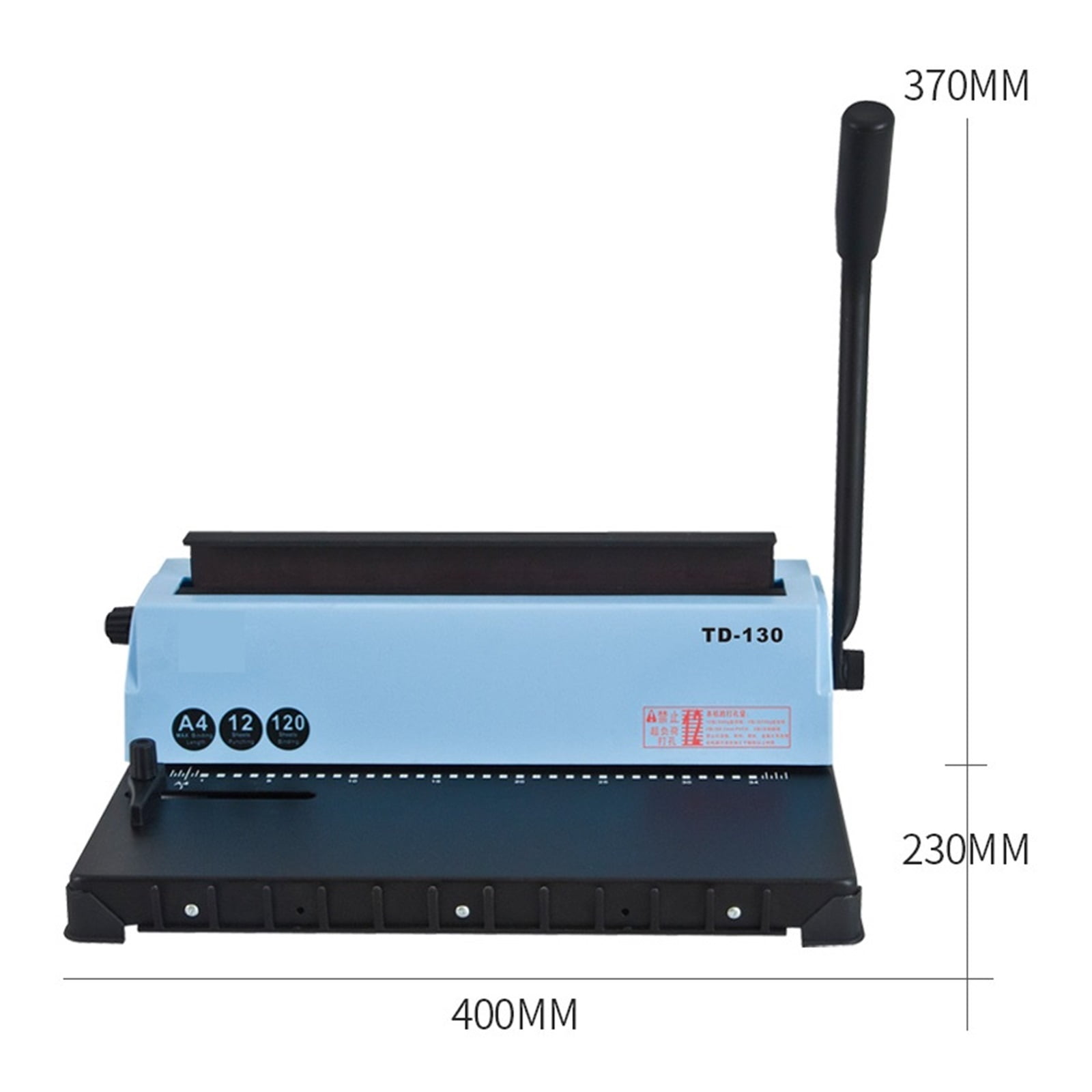 34 Square Holes Double Wire Book Binding Machine TD-130 Binder Punch 12 /Bind 120 Sheets School Office Supplies ,Easy to Operate
