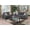 Blue Grey-P, variant on Ucloveria 2pc Sofa Set Black Polyfiber Tufted Cushion Couch Loveseat w Pillows