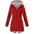 thumbnail image 2 of Lightweight Waterproof Rain Coats Women Rain Jacket with Hood Windbreaker Raincoat Outdoor Travel Hiking Trench Coat,Hot Pink L, 2 of 10