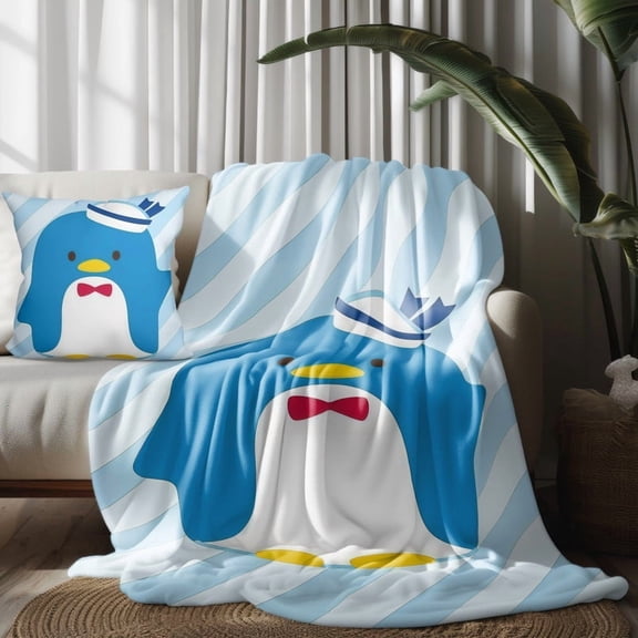 Throw Blankets Throw For Tuxedo Sam Pillow Covers for Couch Thin Bed Decor Adult Kids Nap Bedroom Car All Season Birthday Gifts 30×40 inch Throw Blanket and Pillowcase Set