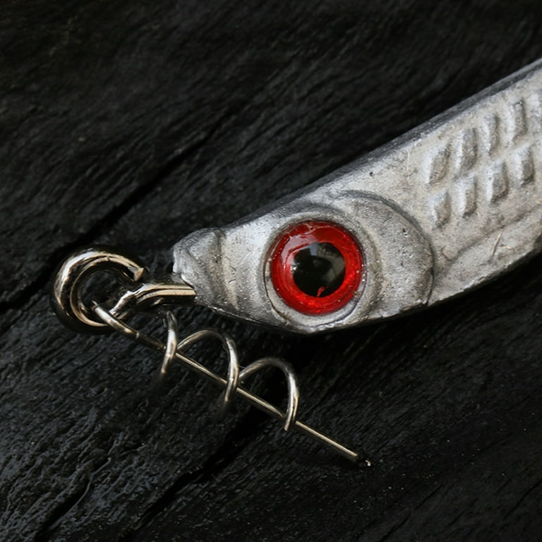 cranked fishing hooks 3Pcs 3/5/7/10/14g Fishing Crank Hook Barbed Sharp Hook Simulated 3D Eyes  Universal Catching Fish High Strength Long Casting Fishing Lure Spoon  Sequin Hook Fishing Equipment