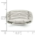 thumbnail image 4 of 925 Sterling Silver 7mm Brushed Fancy Band Ring Size 10.5, 4 of 7