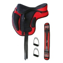 14" English Horse Polo Synthetic Treeless Saddle Stirrups 80201RD