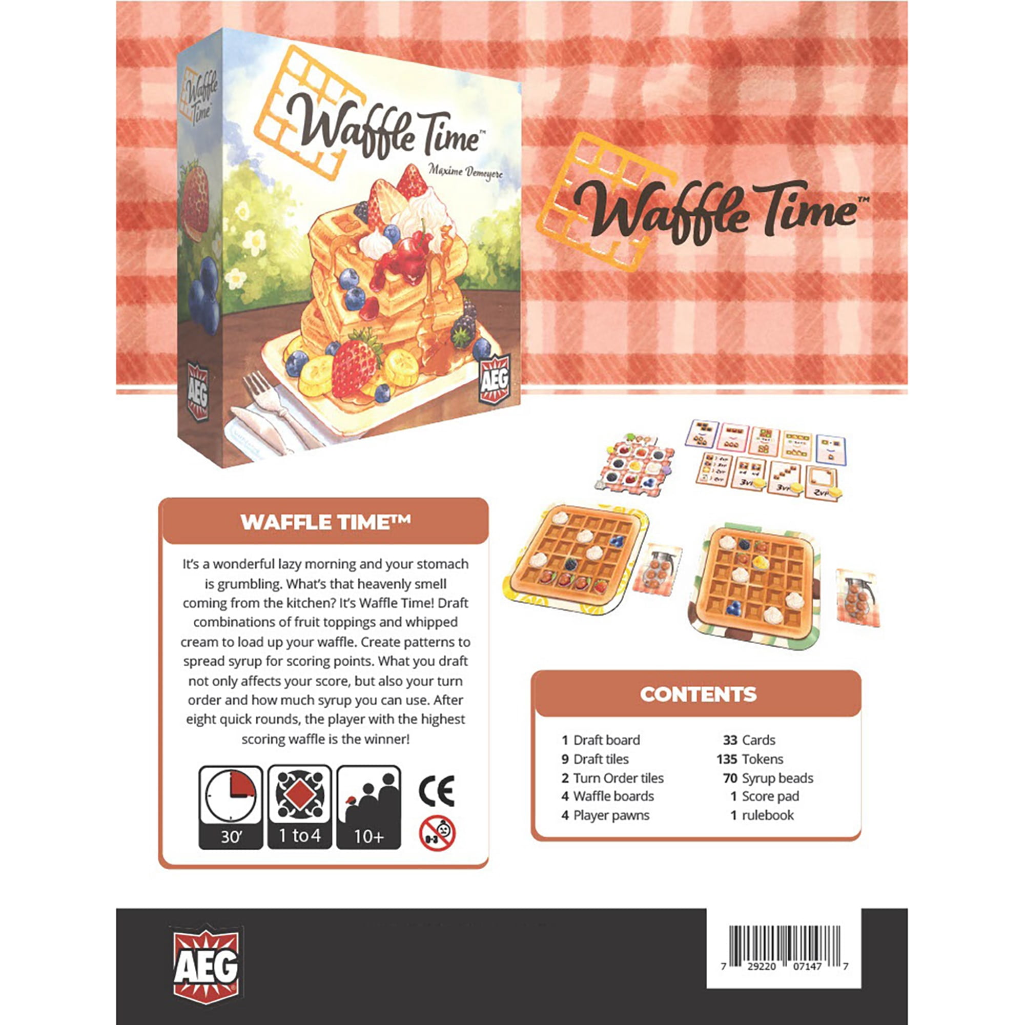 Waffle Time - Tile Placement Game, Pattern Building, Alderac Entertainment Group (AEG), Ages 10+, 1-4 players, 30 MIn