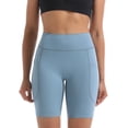 thumbnail image 3 of NELEUS Womens High Waist Yoga Spandex Shorts for Workout Compression with Pockets,Light Blue+Light Purple+Light Green,US Size M, 3 of 7