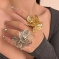 thumbnail image 3 of Stylish Flower Rings with Elegant Waterfall Fishtail and Glittering Floral Decoration for Trendy Wome Casual Wear, 3 of 19