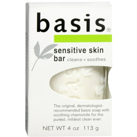 6 Pack - Basis Sensitive Skin Bar 4 oz (Best Homemade Soap For Sensitive Skin)