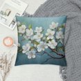 thumbnail image 2 of Chilfamy White Flowers Blue Background Pillow Covers for Couch Sofa Indoor Outdoor Home Decor 1PC 18x18in, 2 of 5