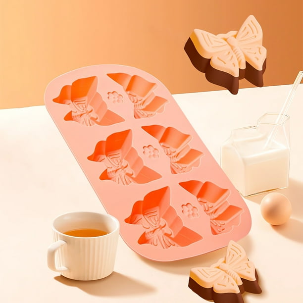 Molde de silicona con forma de mariposa y corazón | Molde flexible antiadherente para pasteles, brownies, gelatina y queso | Resistente al calor de 25 cm | Multiusos para pasteles, magdalenas,