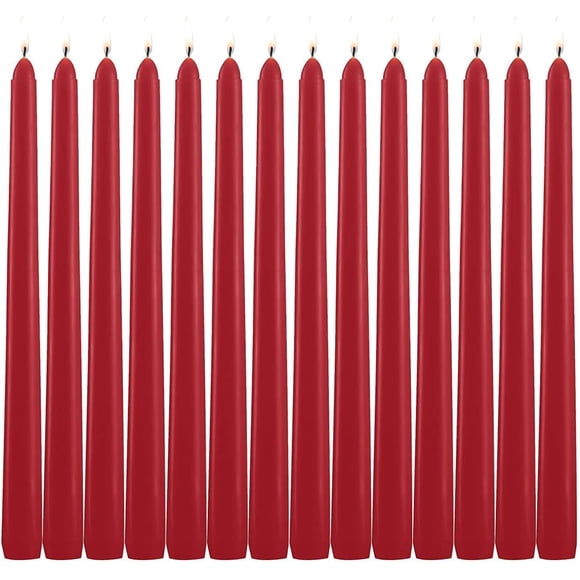Paquete de 14 velas cónicas rojas altas Wfmolcand de 25 cm sin perfume