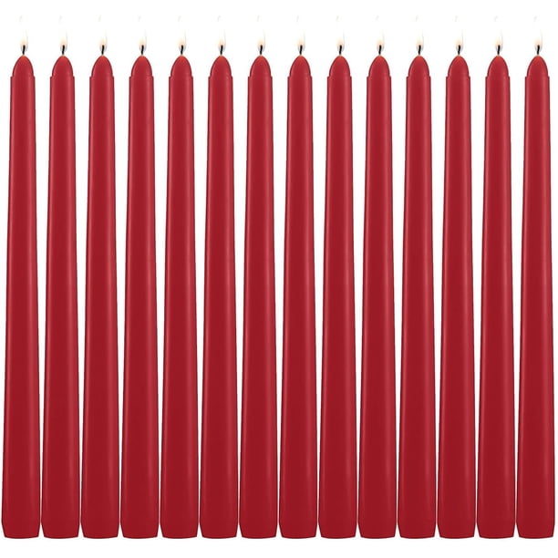 Paquete de 14 velas cónicas rojas altas Wfmolcand de 25 cm sin perfume