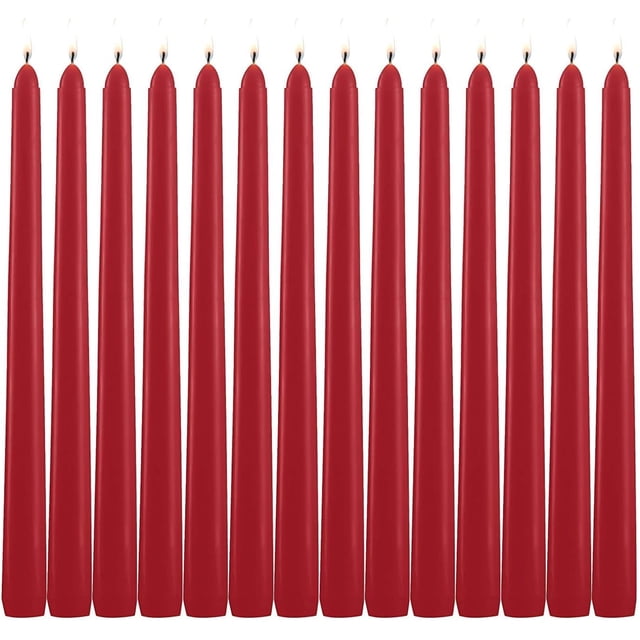 Paquete de 14 velas cónicas rojas altas Wfmolcand de 25 cm sin perfume