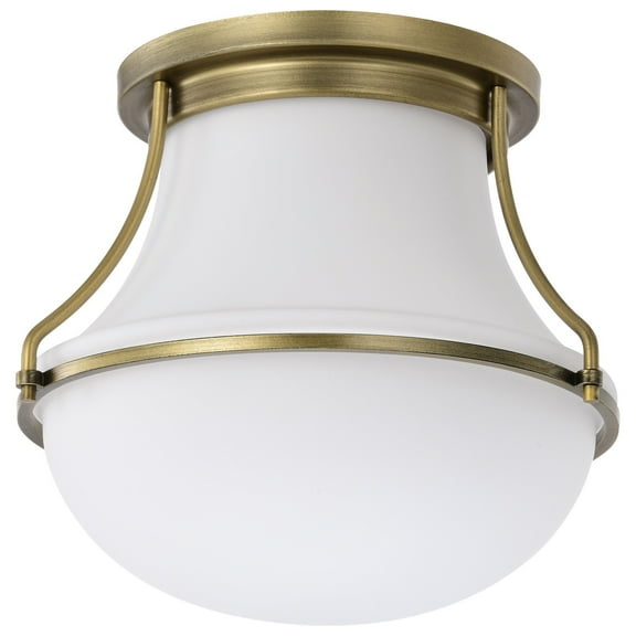 60/7860-Nuvo Lighting-Valdora - 1 Light Flush Mount In Traditional Style-9 Inches Tall and 10.38 Inches Wide-Natural Brass Finish