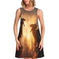 thumbnail image 1 of Balery Castle Cool Fire Dragon Vestidos de verano para mujer con estampado: vestido holgado sin mangas, vestido playero informal y cómodo para días calurosos., 1 of 7
