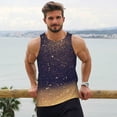 thumbnail image 6 of Lsque Gold Black Glitter Pattern Mens Tank Tops Muscle Athletic Quick Dry Sleeveless Workout Fitness T Shirts Beach Tank Top, Loose-fit Sleeveless Shirt for Men-XX-Large, 6 of 7