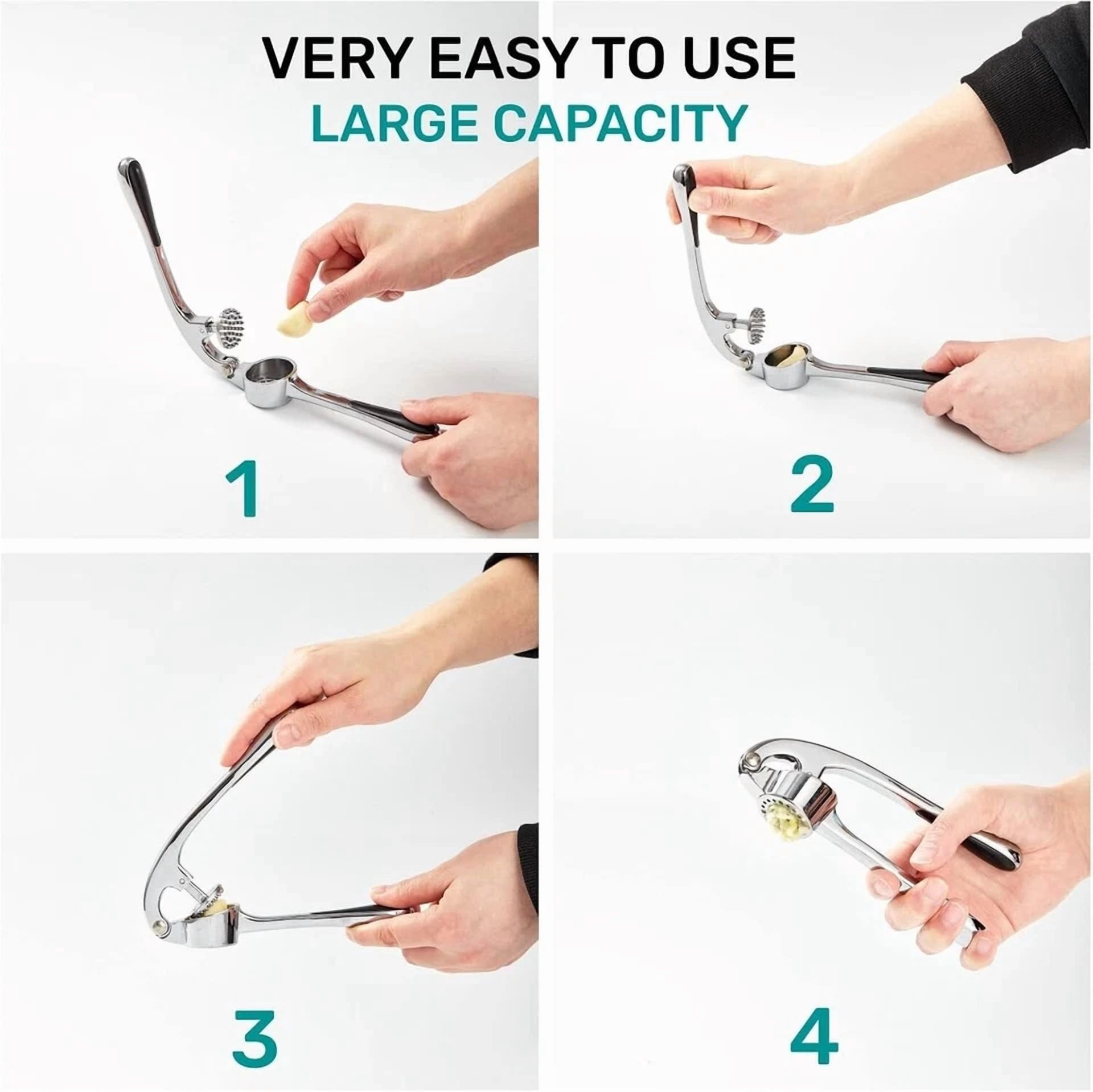 FLINT - Garlic Press, Premium Rust Proof Kitchen Garlic Mincer Crusher Squeezer