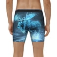 thumbnail image 2 of Men's Boxer Briefs, Icy Glowing Winter Moose Soft and Breathable Mens Underwear Boxer Briefs With Widen Waist, 2 of 5