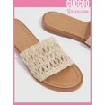 thumbnail image 4 of Destination Collection Women Braided Detail Single Band Open Toe Comfortable Vacation Summer Outdoor Beige Fabric Flat Sandals, 4 of 5