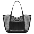 thumbnail image 3 of Bolsa de Playa Salvador de Malla Gran Capacidad para Mujer Negro, 3 of 10