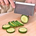 thumbnail image 5 of Crinkle Cut Knife,Crinkle Cutter for Veggies,French Fry,Potato,Cucumber,Carrot and Fruit,Stainless Steel Wave Fries Cutter Slicer with Handle,Crinkle Knife,Wavy Knife,Dishwasher Safe,1 Pack,8.8"x2.3", 5 of 7